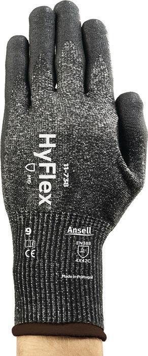 Gant de protection contre les coupures HyFlex® 11-738 taille 11 gris EN 388 catégorie EPI II nylon/lycra/fibre verre/fibre Intercept 12 paire ANSELL_0