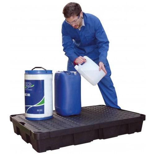 Plateau de rétention 100 litres en PE avec caillebotis amovible PE - CEMO - 8725_0