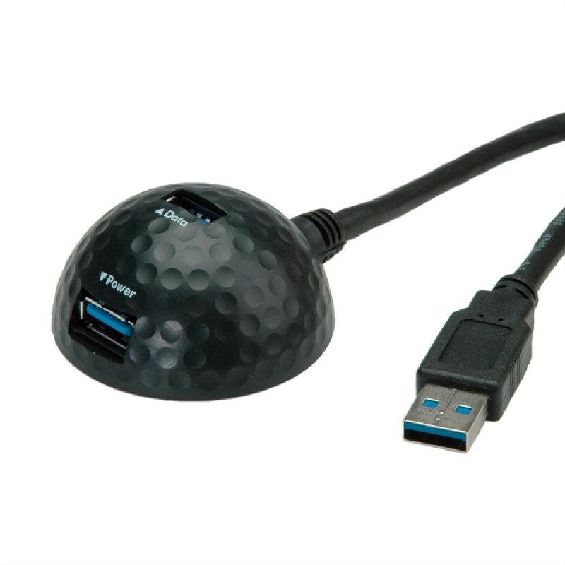 VALUE Câble USB 3.2 Gen 1 dôme, noir, 1,5 m_0