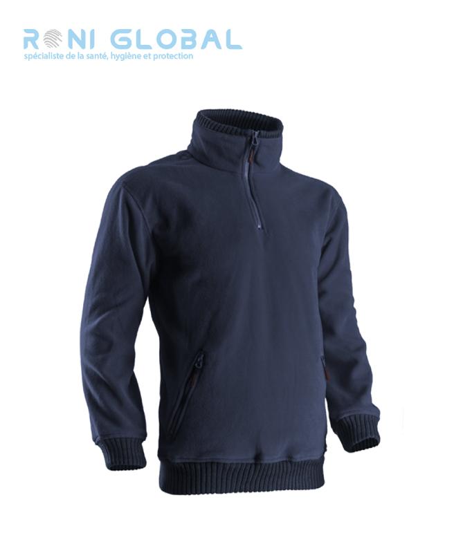 PULL DE TRAVAIL ANTI-FROID THERMIQUE ET POLAIRE EN POLYESTER, ANTI-BOULOCHAGE 2 POCHES - ANGARA COVERGUARD_0