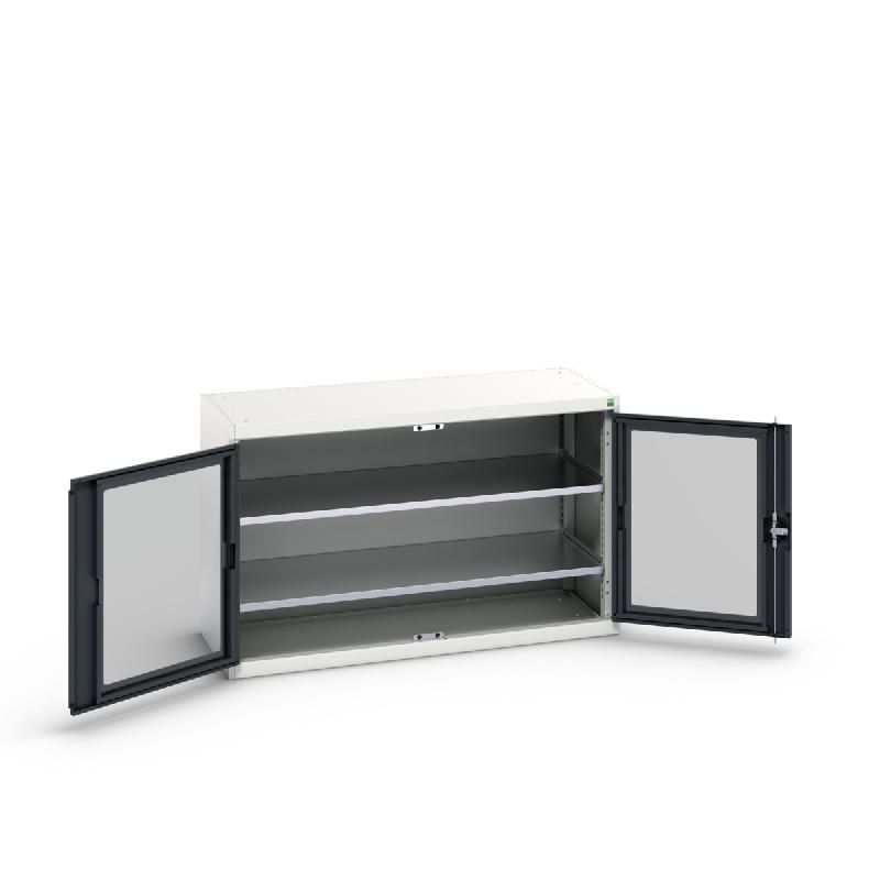 Armoire Verso Portes Transparentes avec 2 tablettes_0