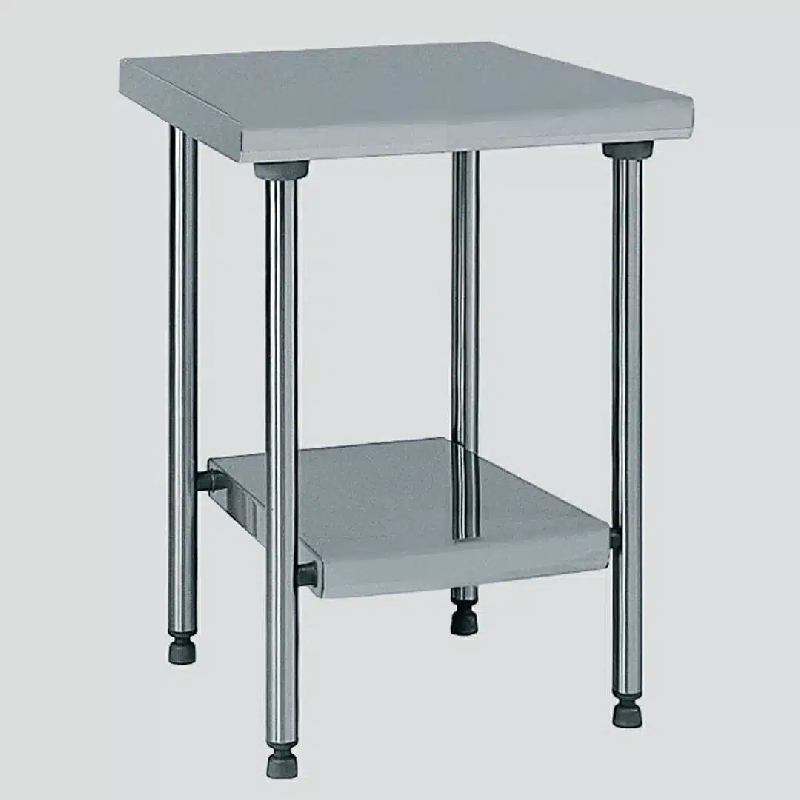 Table inox TS 15N démontable sur piétement centrale + étagère pieds ronds largeur 600 mm (Longueur, mm: 2000 Réf-424927-44)_0