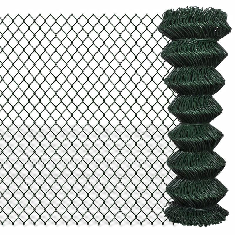 Vidaxl clôture à mailles losangées acier 1,25x15 m vert 140345_0