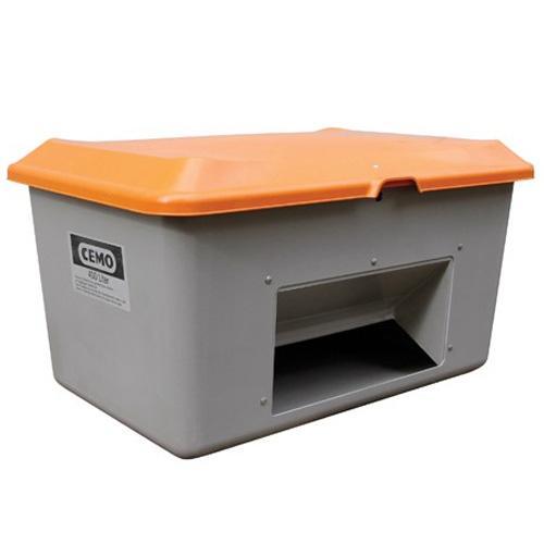 Bac à sel PFV PLUS3 400 litres avec ouverture d'écoulement - Pour sable, sel, granulats, absorbant - CEMO - 10570_0