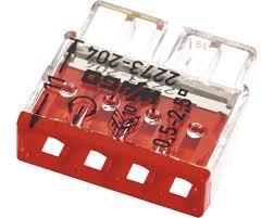 Borne pour boîtes de dérivation compact avec boîtier transparent 4 conducteurs boîte de 100 - WAGO - 2273-204 - 590153_0