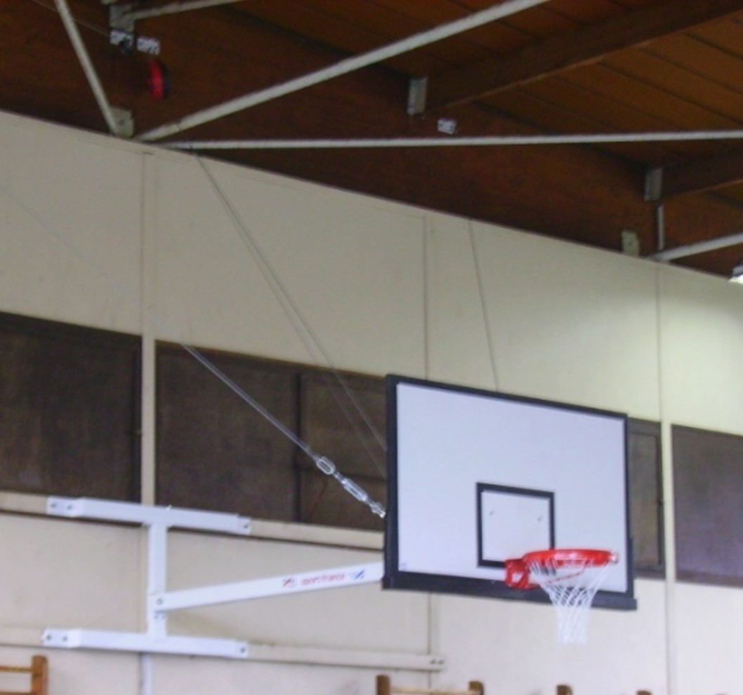 But de basket relevable au mur - Ref : 73906P - Treuil manuel - Panneau polyester_0