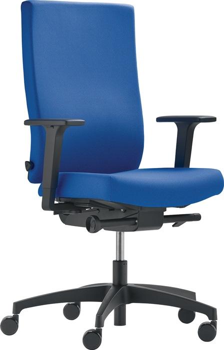 Chaise de bureau pivotante avec technique synchrone bleue azur 400-520 mm avec accoudoirs Capacité charge 110 kg DAUPHIN_0