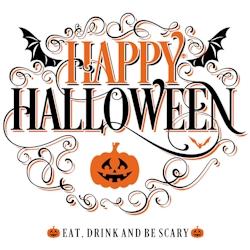 Deco-Vitres Vitrophanie texte volutes Happy Halloween - 68 x 73,5 cm - multicolore HALL85S_0