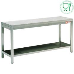 Table de travail inox avec étagère profondeur 700 mm gamme standard line 1600x700xh880/900 tables inox avec tablette inferieure soudées - TL1671_0