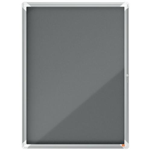 Nobo vitrine d'affichage porte battante premium plus - feutre gris - 9 x a4 - 1915330_0