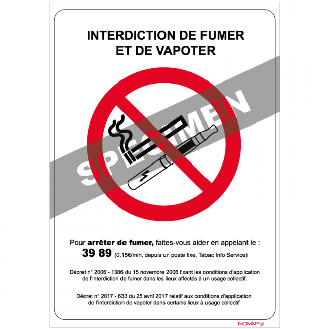 Panneaux adhésifs 148x210 mm fumeurs - vapoteurs - ADPNG-NV01/IFMV_0