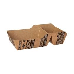 Papstar 1 lots de 500 Barquettes frites en carton 2 compartiments 3,5 cm x 9,5 cm x 16,9 cm marron 