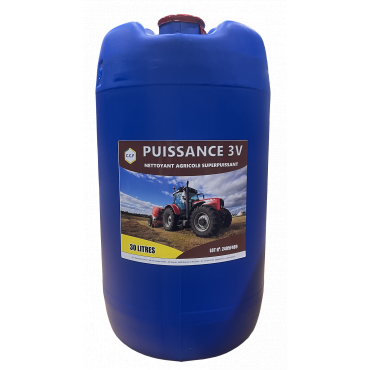 Nettoyant agricole surpuissant PUISSANCE 3 V avec tensioactifs moussants et additifs de brillantage pour matériels agricoles, TP, engins, industriels, transports_0