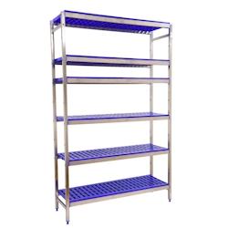 SimonRack Étagère en acier inoxyable initiel SIMONINOX 6 plateaux en polypropylène 2000x860x500 mm (haut x largeur x profondeur) - 8425437074981_0