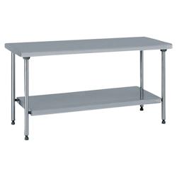 Tournus Equipement Table inox centrale avec étagère inférieure fixe longueur 2000 mm Tournus - 424817 - plastique 424817_0