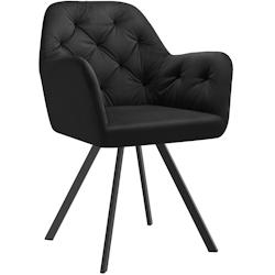 Tectake Fauteuil pivotant en velours Lucia, rembourré - noir, par pièce -405339 - noir 405339_0