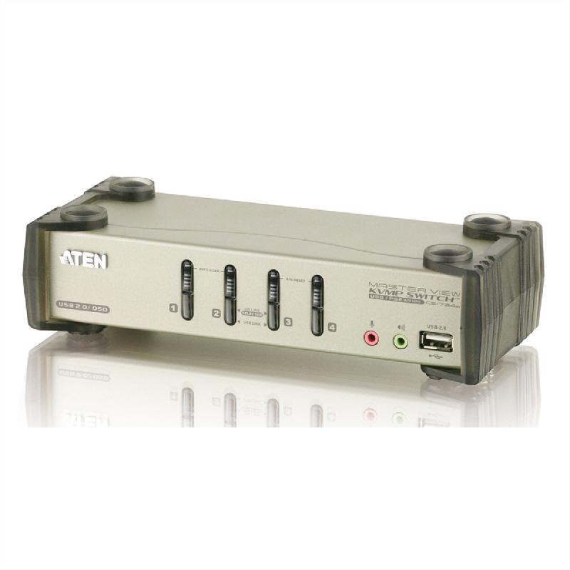 Aten cs1734b switch kvm vga, ps/2-usb, audio, hub usb, 4 ports_0