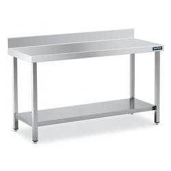 Distform table Inox avec Dosseret 2200x550 avec Etagère - 641094099947_0