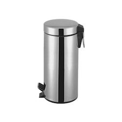 Eva poubelle à pédale cylindrique en acier inoxydable 30l - inox 042290_0