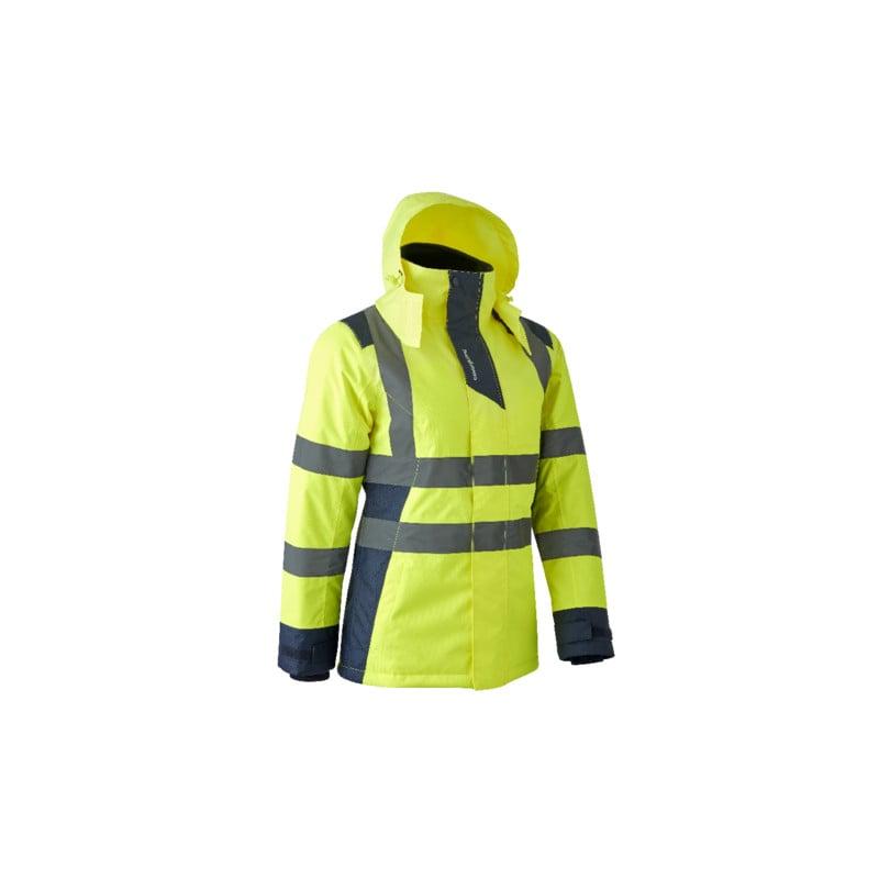 Parka femme - HORA - 300D Oxford 100% PES enduit PU + Matelassage 160g/m2 - Jaune HV/Marine - COVERGUARD | 5HOR160_0