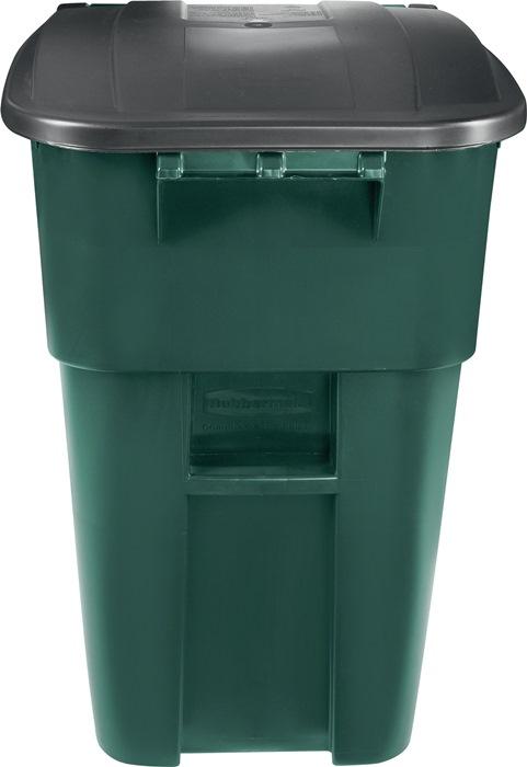 Conteneur polyvalent H1005xl610xP765mm vert 189 l couleur du couvercle noir avec roulettes RUBBERMAID_0