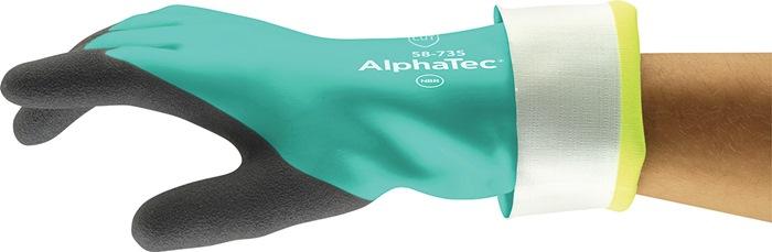 Gant de protection chimique AlphaTec 58-735 taille 9 vert EN 388, EN 374 catégorie EPI III ANSELL_0