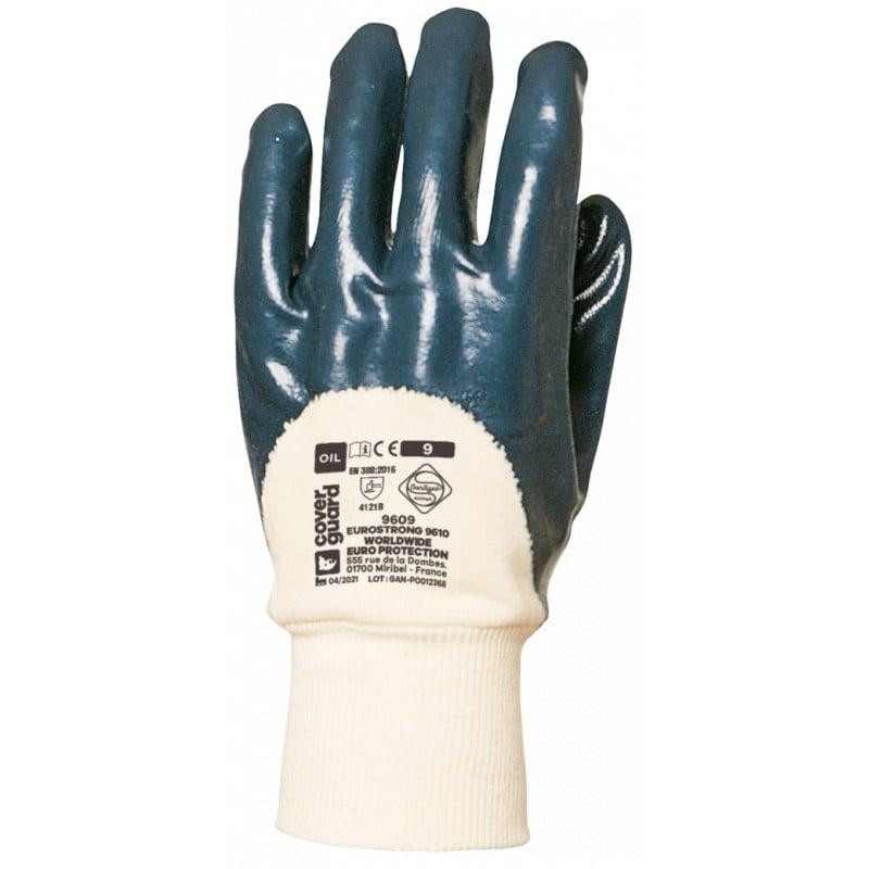 Gants EUROSTRONG 9610 Actifresh®, double enduction 3/4 nitrile bleu, dos aéré - COVERGUARD | MO9610_0