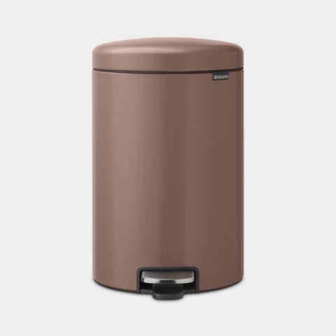 Poubelle à pédale NewIcon 20 litres Satin Taupe - Design intemporel et hygiénique_0