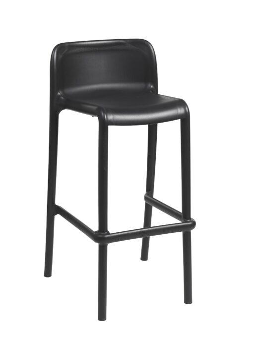 Tabouret haut SANDRO neuf - Polypropylène Gris Anthracite - Protection UV8 - Empilable - Usage intérieur et extérieur_0