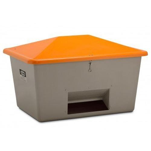 Bac à sel PFV 700 litres avec ouverture d'écoulement - Pour sable, sel, granulats, absorbant - CEMO - 10836_0