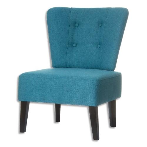 Paperflow fauteuil brighton en bois et polyester pied noir revêtement bleu, l640 x h820 x p650 cm_0