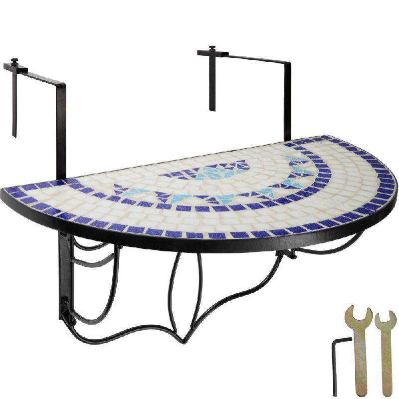 TABLE DE BALCON RABATTABLE BLANC/BLEU 76 CM 2208252_0