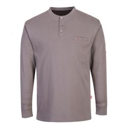 Portwest - Sweat-shirt manches longues anti-feu avec col boutonné Gris Taille XL - XL 5036108334490_0