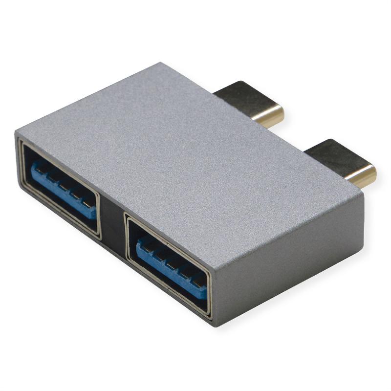 ROLINE Adaptateur USB 3.2 Gen 2, 2x USB Type C - 2x USB Type A,  M/F, argent_0