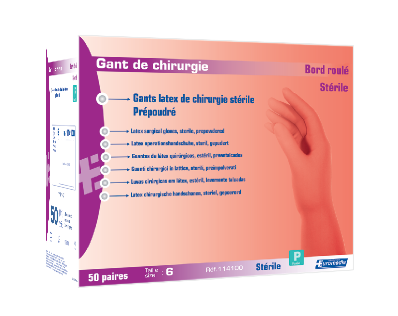 50 paires gants EUROMEDIS stériles à usage unique CE en latex poudré pour chirurgie - GPLPSTRCH-IM02/ML_0
