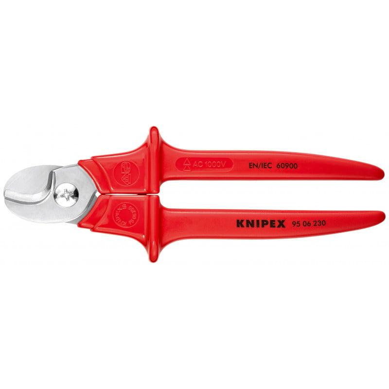 Coupe-câbles 230mm Ø16mm/50mm² - Gainage surmoulé isolé 1000V - Acier inox - KNIPEX | 9506230_0