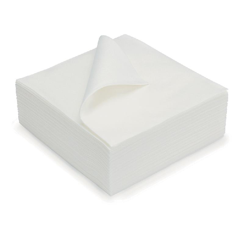 Serviettes de table jetables aspect tissu 40 x 40 cm Blanc - Lot de 50_0