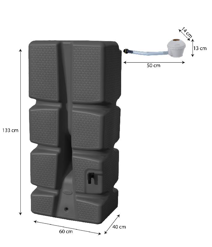 Cuve murale - récupérateur d'eau éco 310 litres OFG + kit collecteur - CVMROHDGR-ED11_0