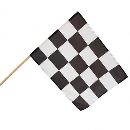 Drapeau de Course à Damier (hampe en bois brut)_0