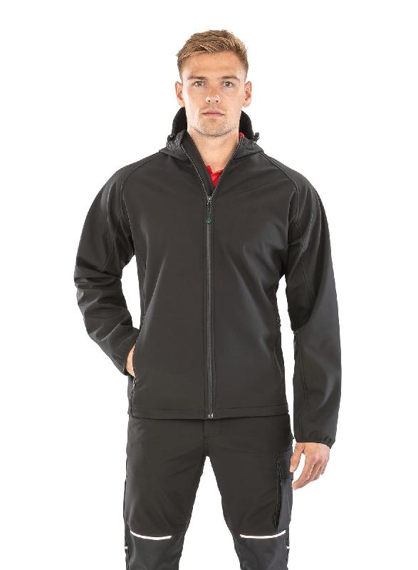 Veste softshell recyclée 3 couches à capuche homme -  Réf: R911M_0