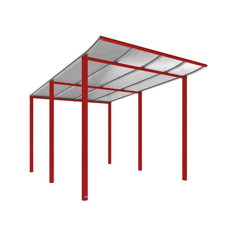 Abri Bus Modulo - Dimensions 2500x2250 - Profondeurs 2000 ou 3400 mm - Structure acier - Toiture aluminium et polycarbonate - Extension 2500 mm_0