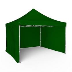 Assalit-Jean Tente pliante Barnum Aluminium 300x300cm - Vert Foncé + 3 murs offerts - vert SL3X300+3M04_0