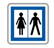 Panneau de signalisation indication Toilettes ouvertes au public - CE12_0