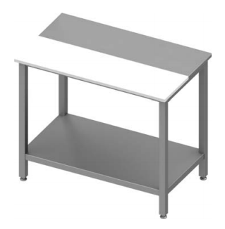 Table de decoupe centrale avec étagère 1200x700x900 avec planche en polyéthylène soudée - 933067120_0