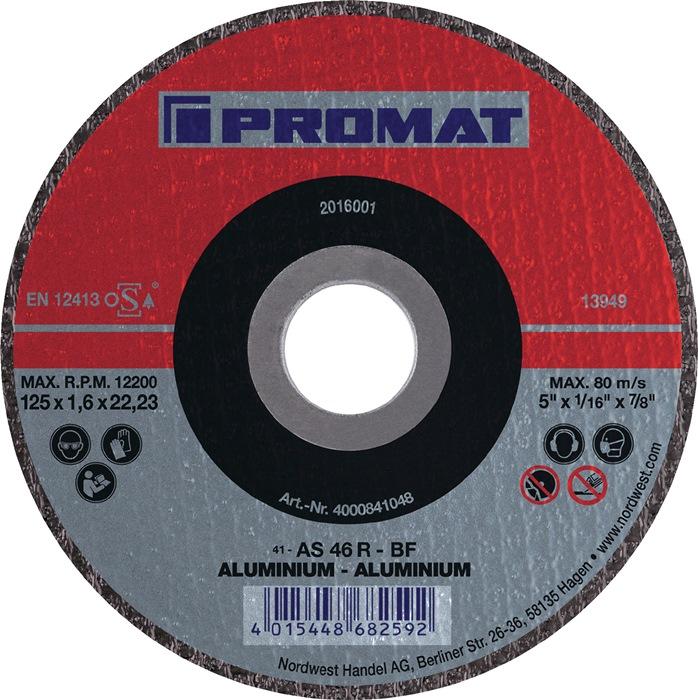 Disque à  tronçonner D125x1mm droit aluminium perçage de 22,23 mm PROMAT_0