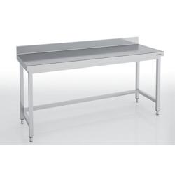 ERATOS Table Adossee Profondeur 600 - Sans Etagere Avec Renfort - 600X600X850 - Livree Demontee MmD60-60 - Acier inoxydable 18/10 MMSD60-60_0