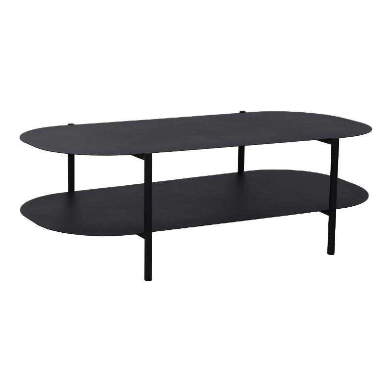 TABLE BASSE ACIER 112 X 62 X 41 CM NOIR MAT 03_0008436_0