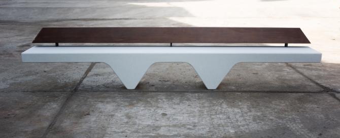 BANC EN BÉTON ET BOIS DESIGN RIPPLE - BOW_0