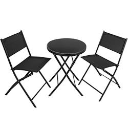 Tectake Ensemble table et chaises de jardin DUSSELDORF - noir -402936 - noir 402936_0