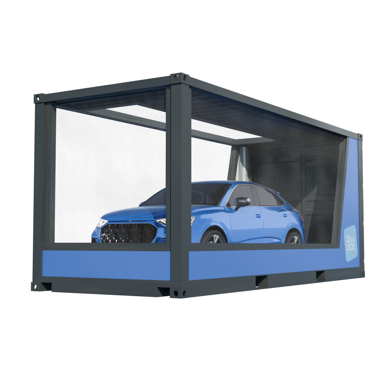 Container aménagé Car Box 20 pieds pour exposition de véhicule_0